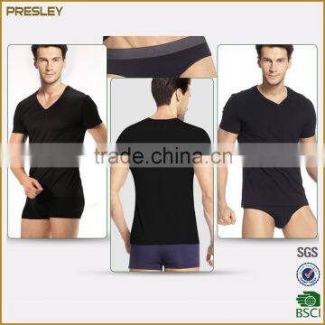 Hot Sale Men's Short Sleeve Slim Fit Gym t Shirts Softextile Cotton Solid Color t Shirts