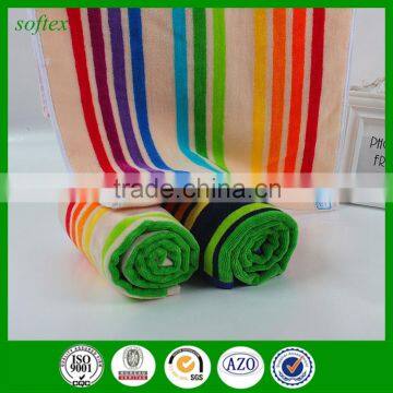 32s2 Cotton Super Absorbent Jacquard Stripe Brush Colorful Face Towel photo-5