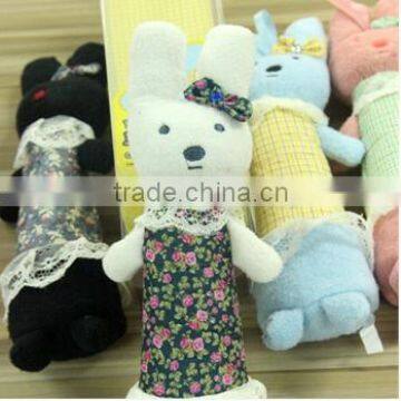 plush pencil case/rubbit shape plush pencil case/plush animal pencil case toys