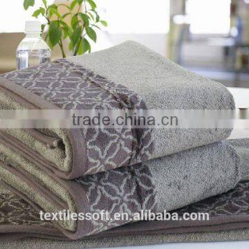 bamboo fiber solid color classic satin border men bath towel