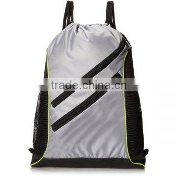 Durable Zippered Nylon Sports Canvas Drawstring Backpack Bag photo-5
