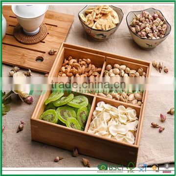 Bamboo dried fruit serving tray storage organizer with adjustable divider                        
                                                                                Supplier's Choice