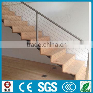 modern interior closed riser straight steel wood staircase