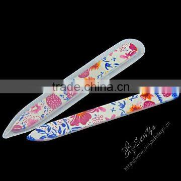 Glass Nail File With Flower Printing