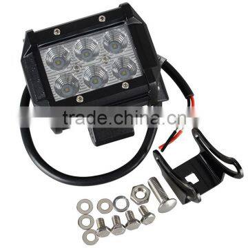 4" 18w 6 C ree LED SUV Off-road Boat Headlight Spot Driving Fog Light Led Work Light Bar + Mounting Bracket