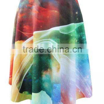 2015 european summer fashion sublimation printing lady skirts