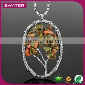 Latest Products 2016 Leaf Gemstone Multi Colored Crystal Necklace