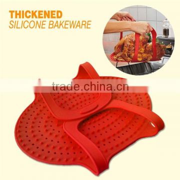 Eco-friendly Oven Safe Silicone Roast Turkey Lifter Kitchen Bakeware