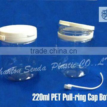 Alibaba China transparent easy-pulling cap 220ml pet plastic bottles