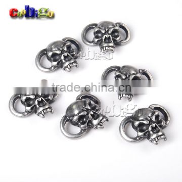 Fang Skull Beads Antique Pewter for Boot Lace Paracord Bracelet Knife Lanyard Outdoor Camping DIY Accessories #FLQ185-AS