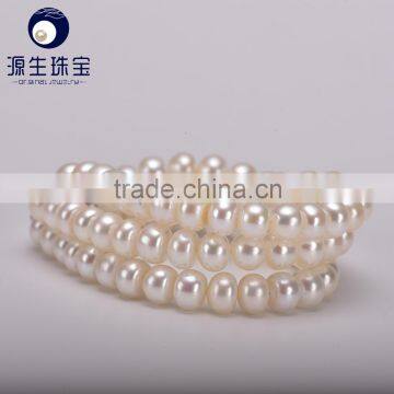 Near Round Fresh Water Pearl Bracelet YSB004 Three Layer Fine Jewery