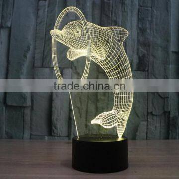 Lovely Dolphin 3D Illusion Led Night Light Projection Baby Bedside Table Desk Lamp USB LED Electronic Gadget Decorative Lighting photo-4