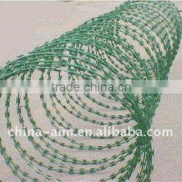 Plastic Coated razor wire fencing ISO 9000