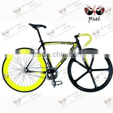 new arrival !black and shiny yellow 700c single speed cheap fixed gear bike for sale