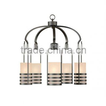 Contemporary polished nickel metal chandelier