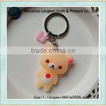 bear girl soft pvc eiffel tower keychain/custom keychain/cpr keychain