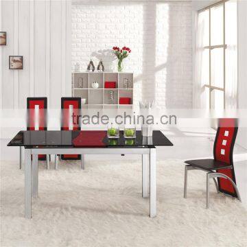 Retractable Glass Dining Table Dining Room Furniture Table Chairs Set