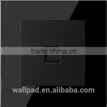 China Alibaba Wallpad Luxury LED Indicator Waterproof Black Crystal Glass 110~250V J45 Computer InterNetwork Wall Socket Switch