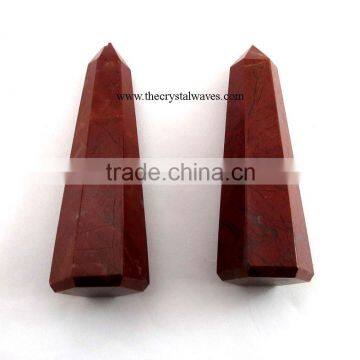 Red Jasper wholesale Pencil 6 to 8 Facets Single Terminated Point Khambhat Gujarat India crystal waves