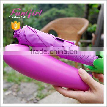 Hot Sell Unique Umbrella Sun And Rain Folding Umbrella Eggplant Shape Umbrella photo-4