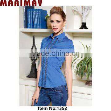 2015 Working Uniform Design Woman Lace Top Office Uniform photo-3