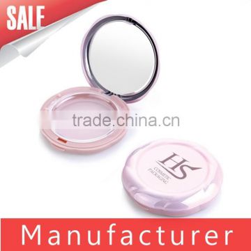 Pink Empty Plastic Compact Powder Case With Mirror