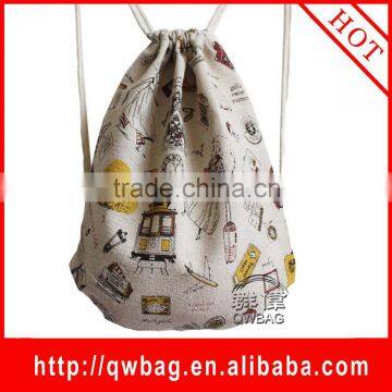 2016 Custom logo printed draw string filter fabric dust collection bags in cotton for packaging
