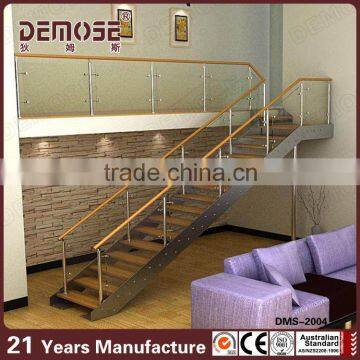 modern glass railing stair for models stairs indoors with wood stair step