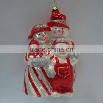 Snowman family christmas decoration