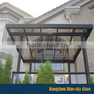 China factory 6+0.76+6mm laminated frameless glass shed with competitive price