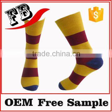 custom stripe sock bamboo organic jacquard long custom cotton socks