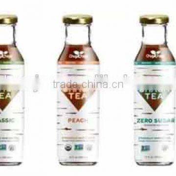 375ml clear glass sauce bottle with label