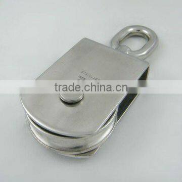 Stainless steel eye swivel square block pulley