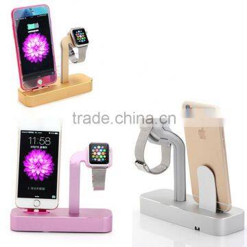 Stand and 2 in 1 function metal for iphone and apple watch