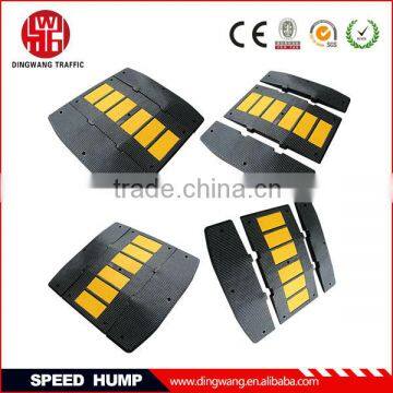 Used Traffic Black and Yellow Rubber Speed Hump