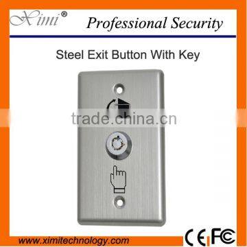 Good quality X04k stainless steel metal exit button with key switch for access control system
