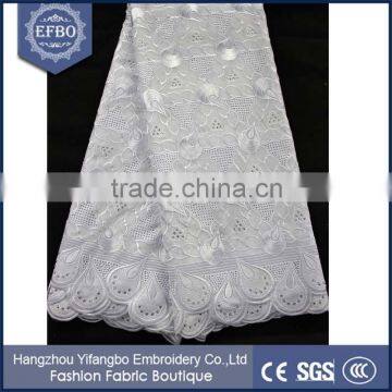 2016 white swiss voile lace wholesale reliable supplier pure cotton lace fabrics embroidrey stone work dry lace for men