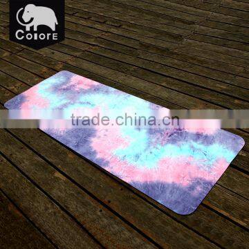 New style tie dyed design microfiber non-toxic gym rubber mat