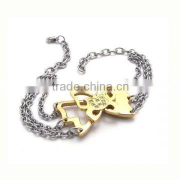 Beautiful gold butterfly charms fashion bracelets hot jewelry trends 2014 wholesale (LB2002-1)