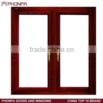 Factory casement window price power coating wood grain window