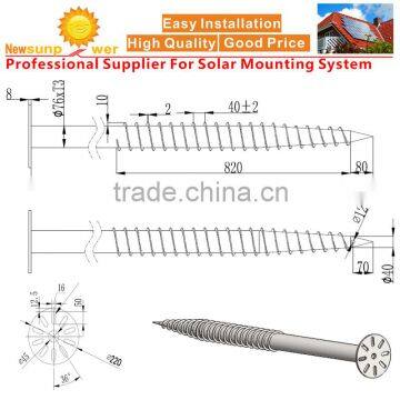 high quality low cost Hot-dip Galvanized Q235 ground screws for Solar Mounting