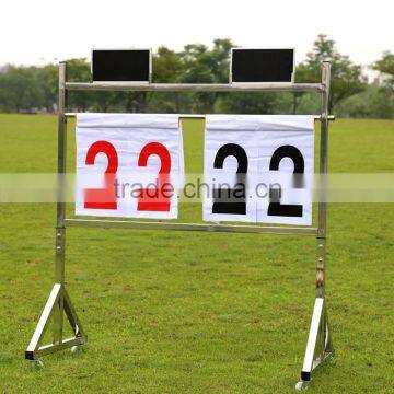 Stainless Steel Simple Basketball Scoreboard With PVC Score Page and Wheels