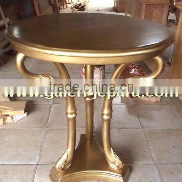 Gold Leaf French Swan Side Table - Mahogany Furniture Indonesia