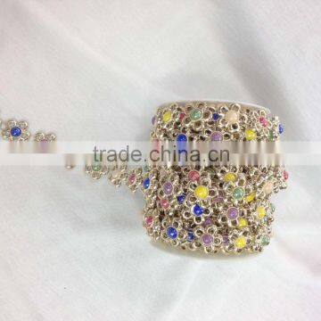 artificial colored rhinestone trimming bicycle chain in roll for clothes ,Shoes,handbag,Bracelet decoration metal cup