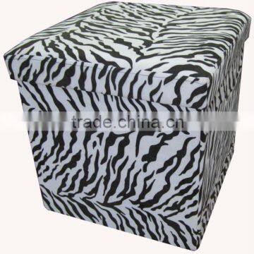 stronger!! Zebra Velver folding storage ottoman