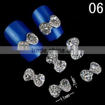 3d Metal Nail Decoration Bow Tie Rhinestone Nail Art&design Pictures
