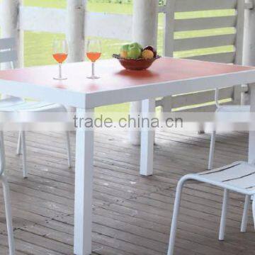 New design cheap furniture table and chair aluminum brushed furniture on promotion