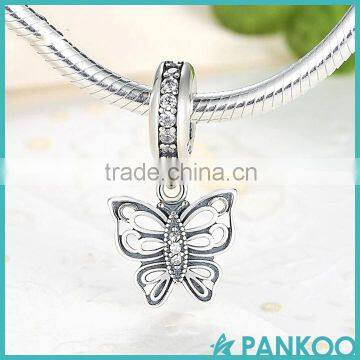 925 Sterling Silver Love Takes Flight, Clear CZ Butterfly Charms Beads Fit Bracelet & Necklace Jewelry Accessories photo-2