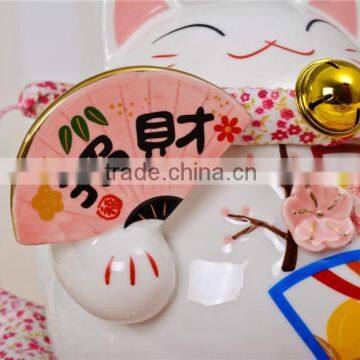 Spring Ceramic Fortune Cat Made of Ceramic