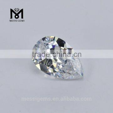 Top quality pear shape white wholesale cz synthetic gemstone